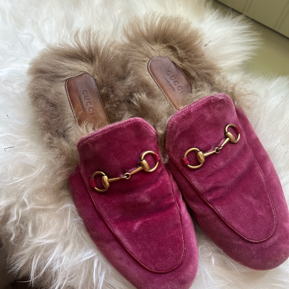 Gucci Slides velvet pink